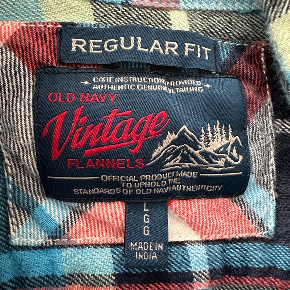 Old navy vintage flannel regular fit long sleeve large - Picture 5 of 6